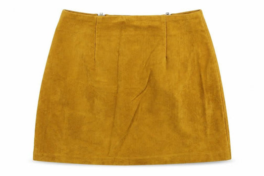 Forever 21 Womens Yellow Polyester Mini Skirt Size S Zip