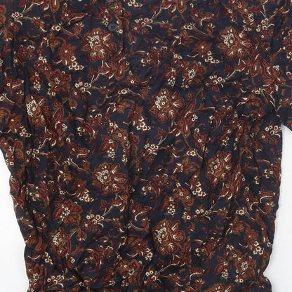 Rena Rowan Womens Multicoloured Geometric Polyester Basic Blouse Size 6 Round Neck