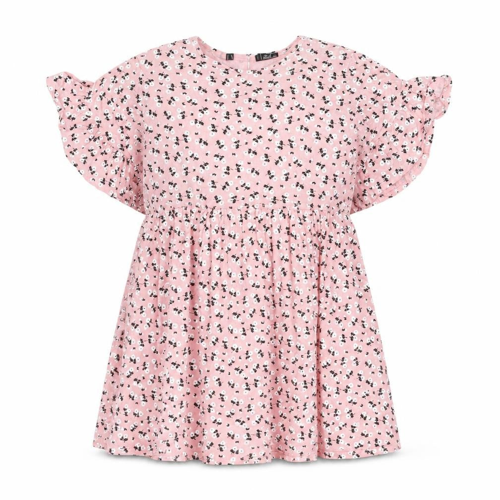 Preworn Womens Pink Floral Polyester Fit & Flare Size 10 Round Neck Pullover