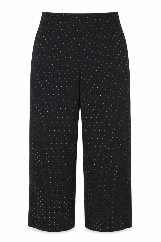 Fashion Union Womens Black Polka Dot Polyester Trousers Size 10 Regular Zip
