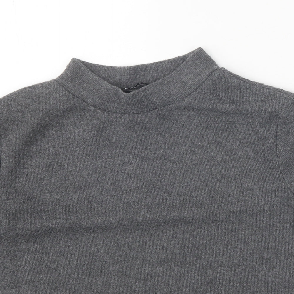 Zara Womens Grey Mock Neck Polyester Pullover Jumper Size M