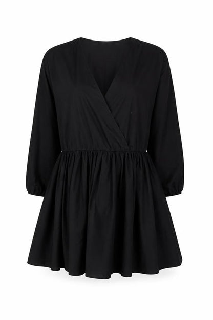 ASOS Womens Black Polyester Skater Dress Size 10 V-Neck Pullover