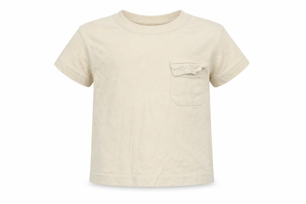 George Baby Beige 100% Cotton Basic T-Shirt Size 12-18 Months Round Neck Pullover