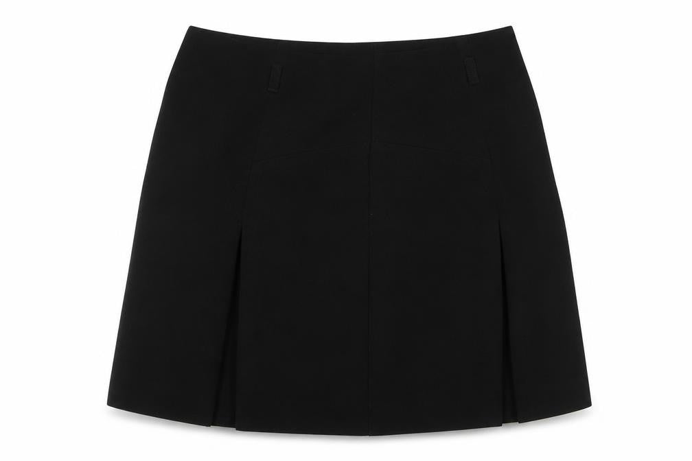New Look Girls Black Polyester A-Line Skirt Size 12 Years Regular Zip