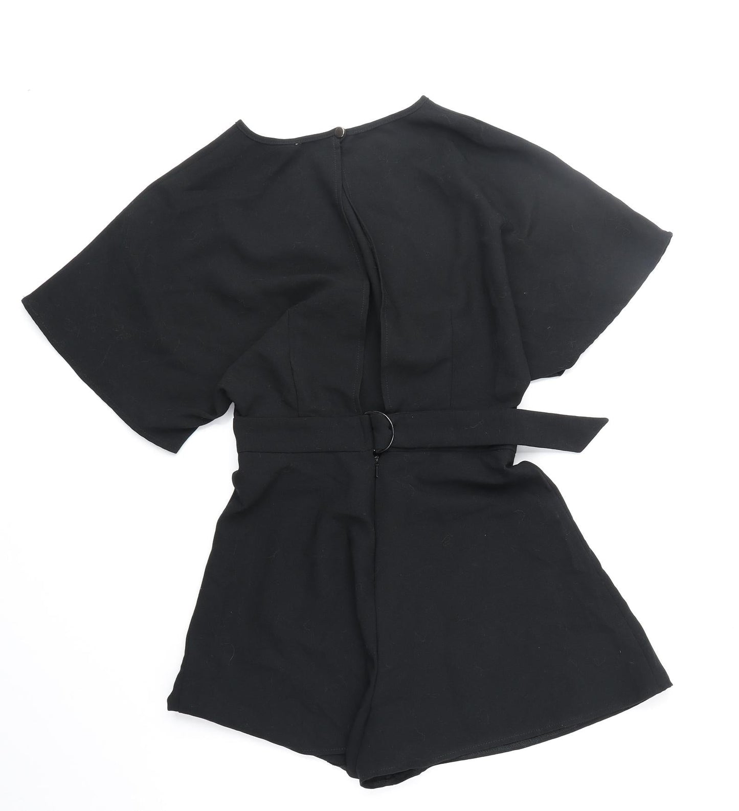 ASOS Womens Black Polyester Playsuit One-Piece Size 6 Zip