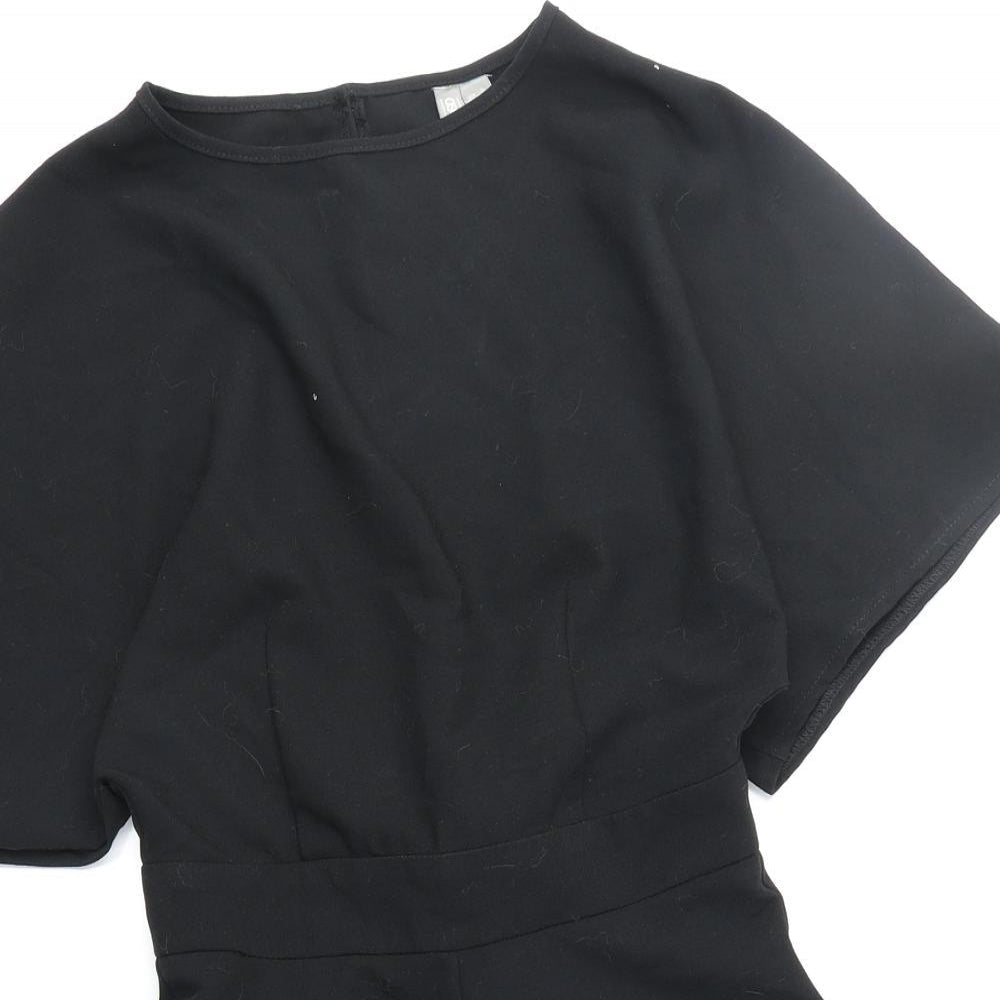 ASOS Womens Black Polyester Playsuit One-Piece Size 6 Zip