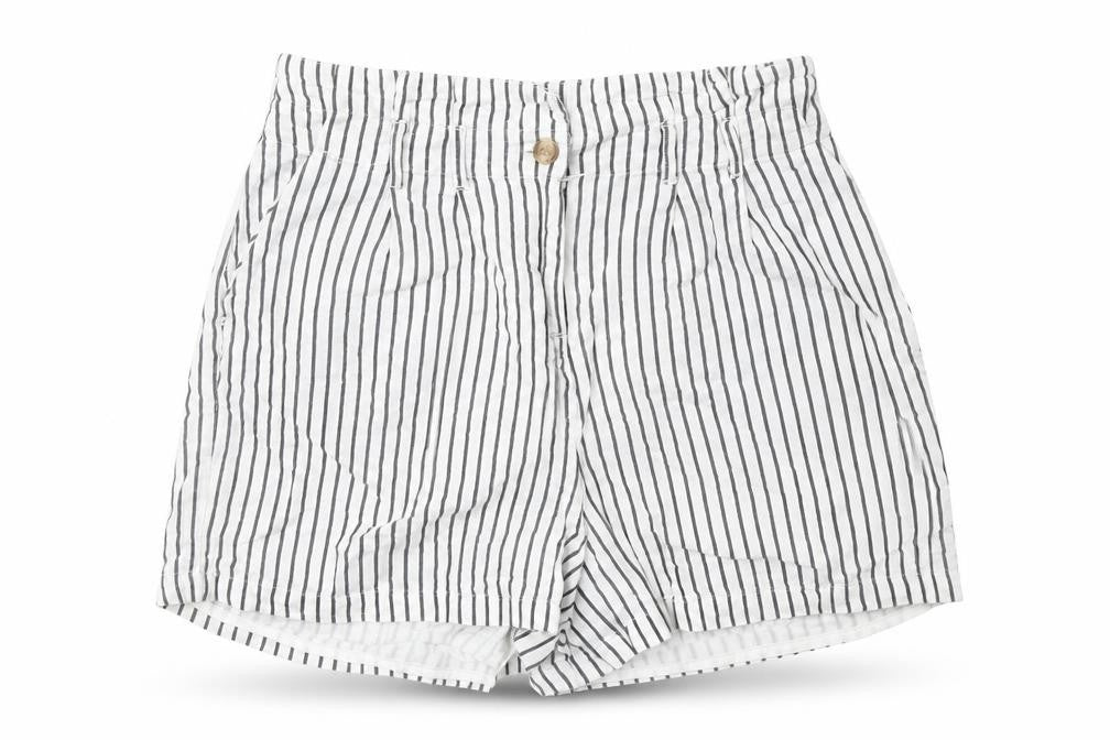 VERO MODA Womens White Striped Polyester Culotte Shorts Size S Regular Zip