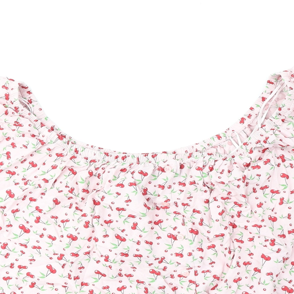 Atmosphere Womens Pink Floral Polyester Basic Blouse Size 20 Off the Shoulder