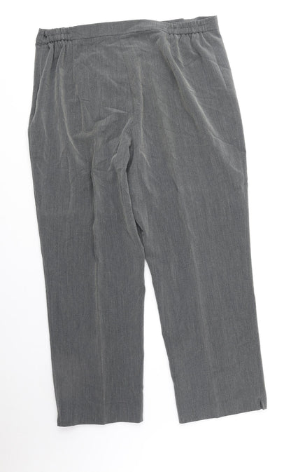 Bonmarché Womens Grey Polyester Trousers Size 18 Regular Zip