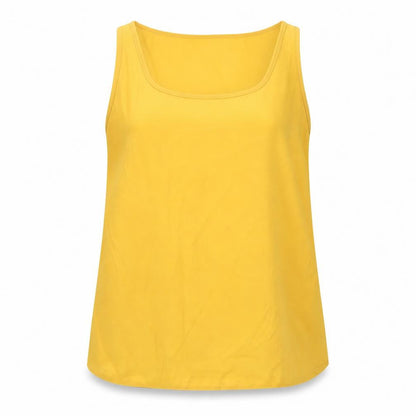 Primark Womens Yellow Polyester Basic Tank Size 12 Scoop Neck