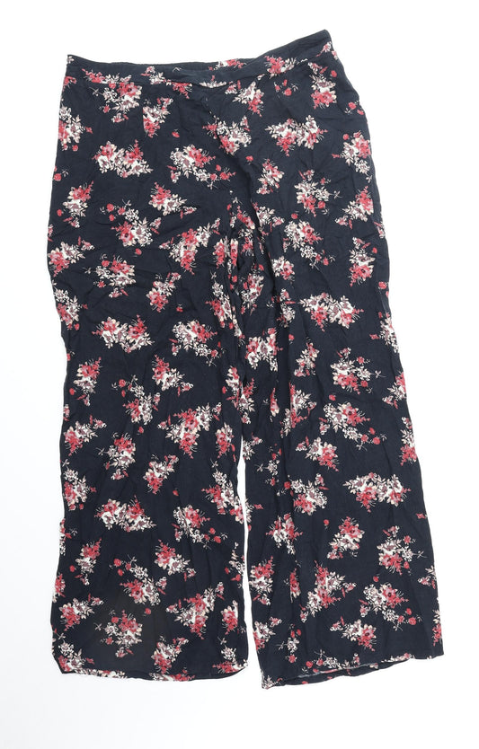 Dizzy Lizzy Womens Black Geometric Polyester Trousers Size XL Regular