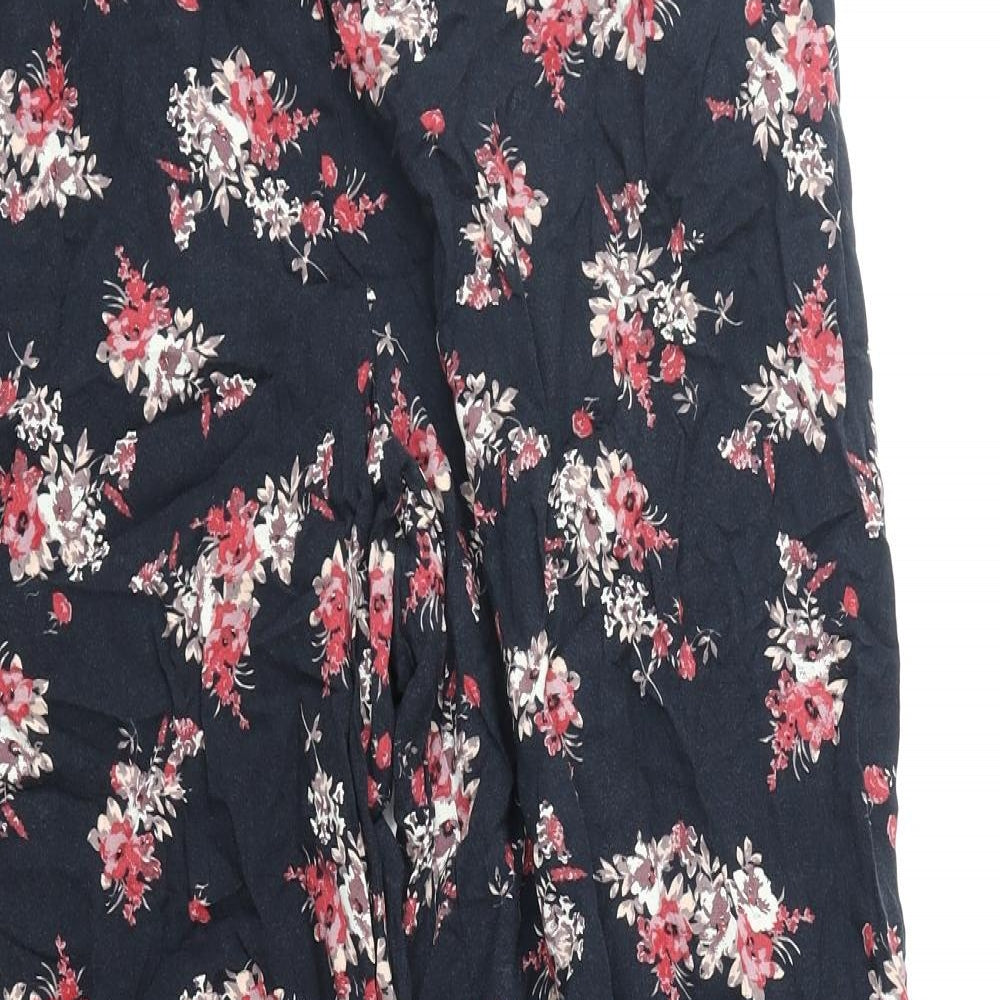 Dizzy Lizzy Womens Black Geometric Polyester Trousers Size XL Regular
