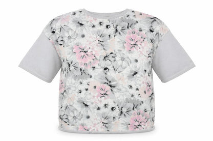 David Emanuel Womens Grey Round Neck Floral Polyester Pullover Jumper Size S
