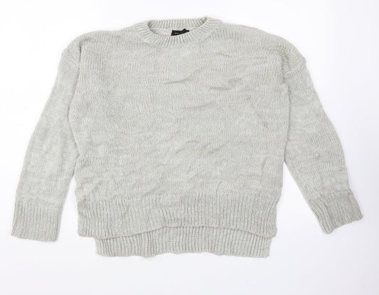 New Look Womens Grey Round Neck Acrylic Pullover Jumper Size M