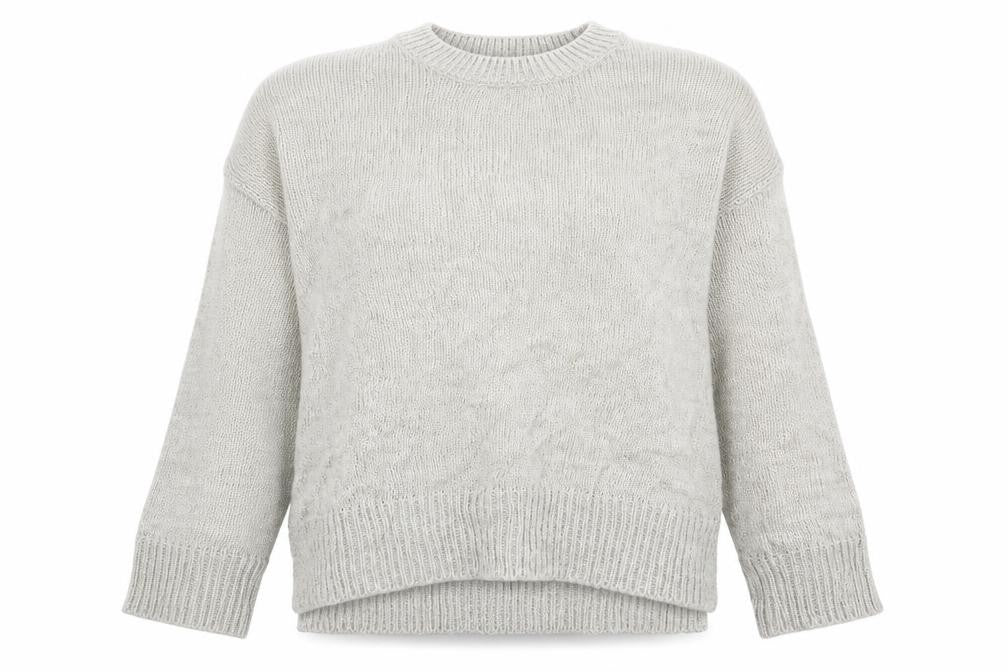 New Look Womens Grey Round Neck Acrylic Pullover Jumper Size M