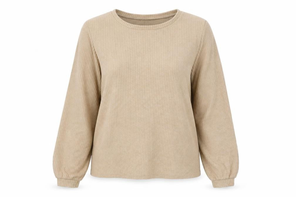 New Look Womens Brown Round Neck Polyester Pullover Jumper Size S