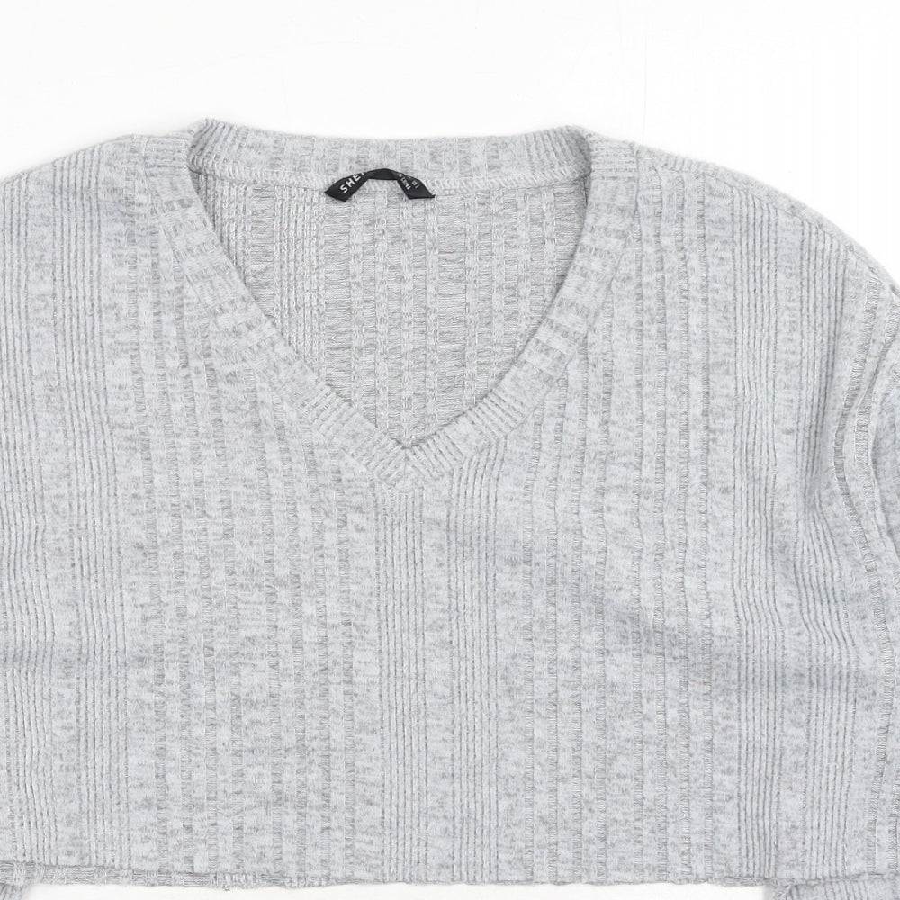 SheIn Womens Grey Polyester Pullover Sweatshirt Size XS Pullover