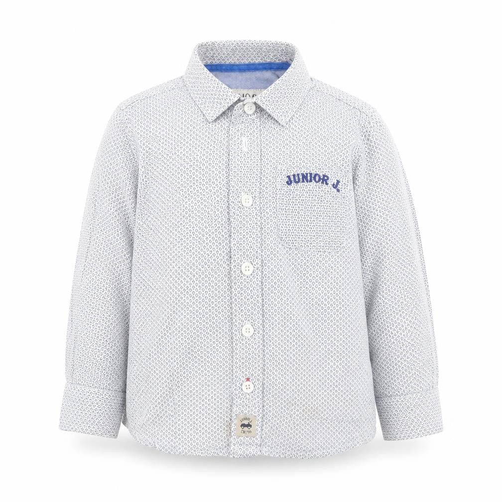 Debenhams Boys Blue Geometric Cotton Basic Button-Up Size 2-3 Years Collared Button