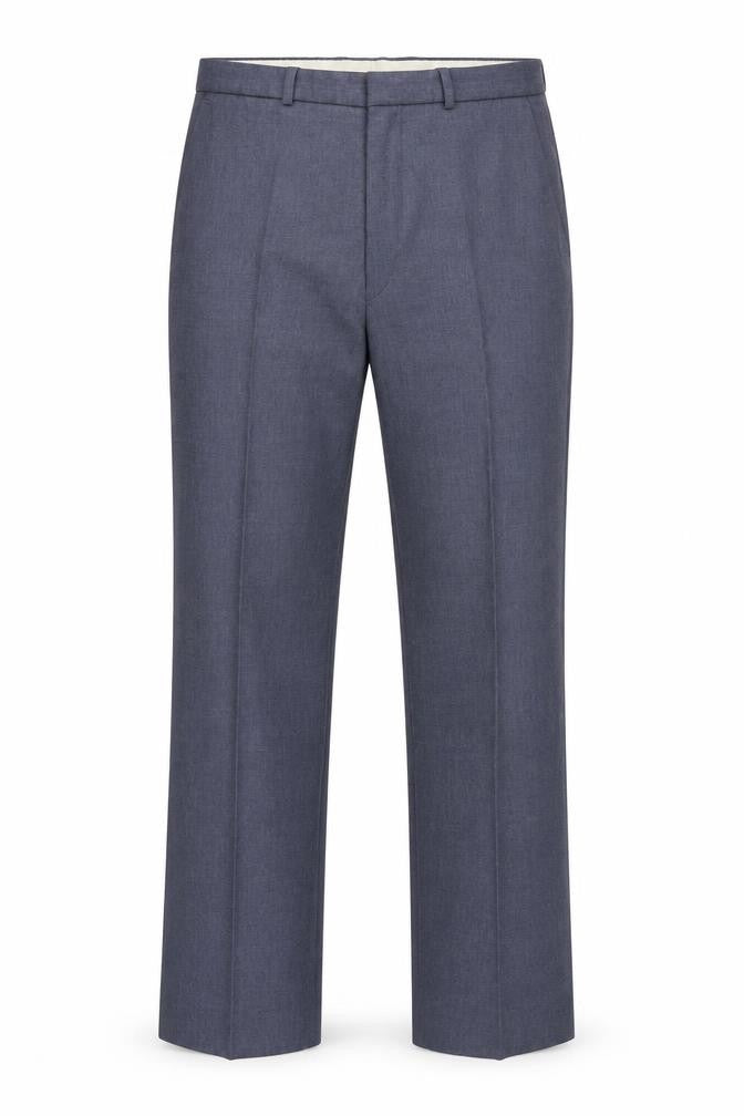 St Michael Mens Blue Polyester Dress Pants Trousers Size 34 in L33 in Regular Zip