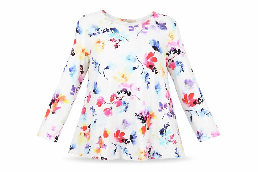 Phase Eight Womens White Floral Viscose Basic Blouse Size 10 Round Neck