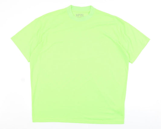 Boohoo Mens Gold Cotton T-Shirt Size M Round Neck