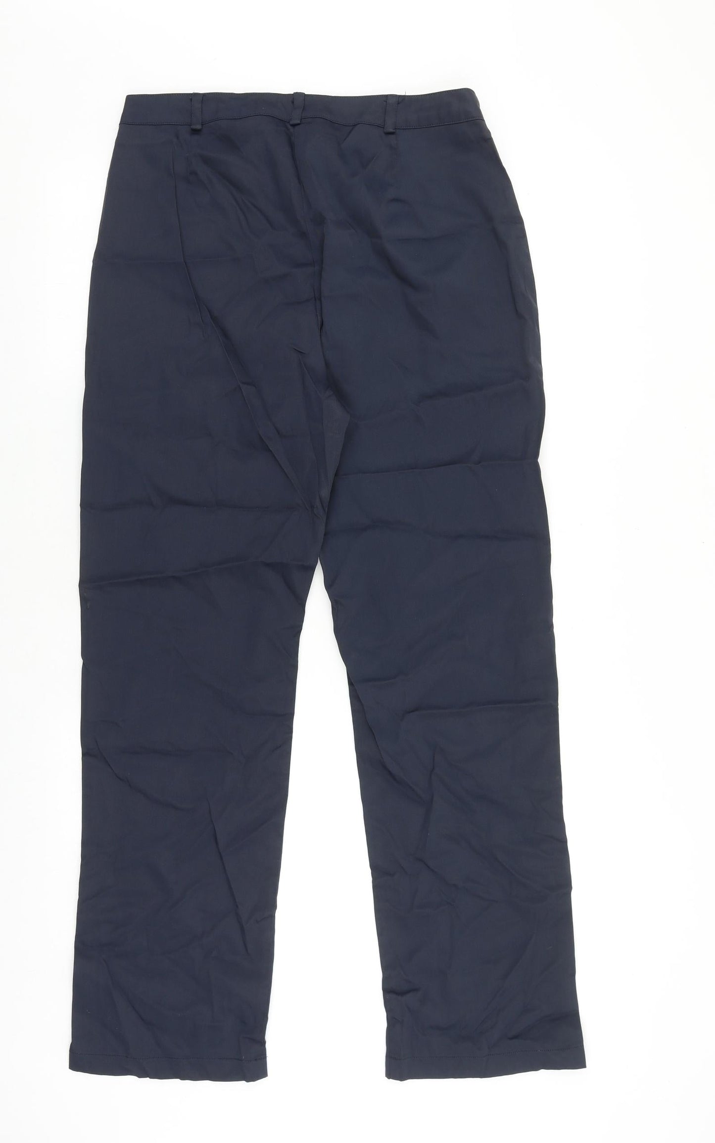 Miss Selfridge Womens Blue Polyester Trousers Size 14 L30 in Regular Tie