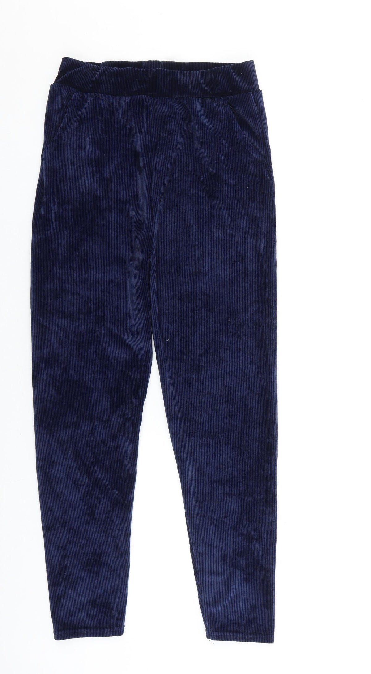 Preworn Womens Blue Polyester Jogger Trousers Size 27 in L26 in Regular - Ribbed