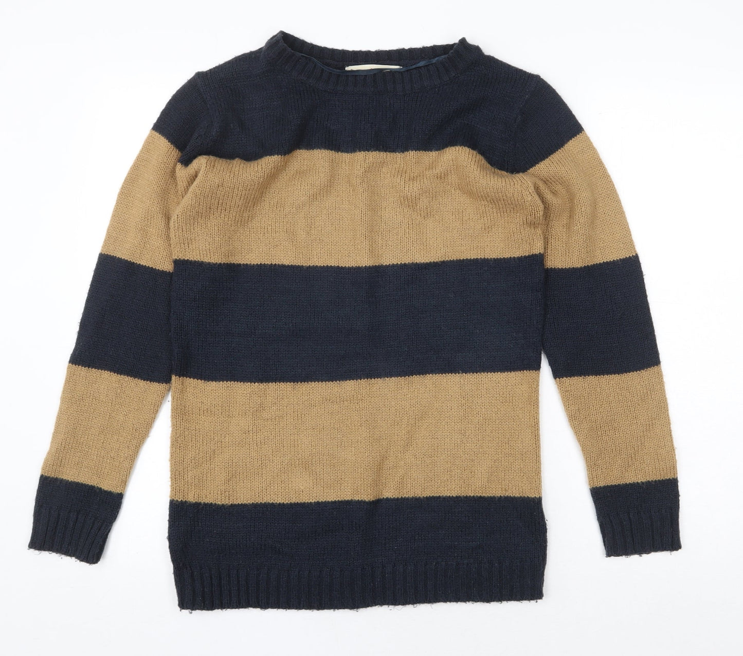 Atmosphere Womens Multicoloured Round Neck Striped Acrylic Pullover Jumper Size 10