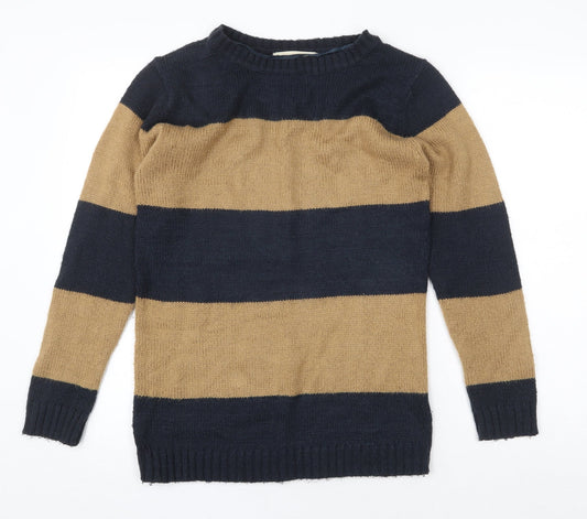 Atmosphere Womens Multicoloured Round Neck Striped Acrylic Pullover Jumper Size 10