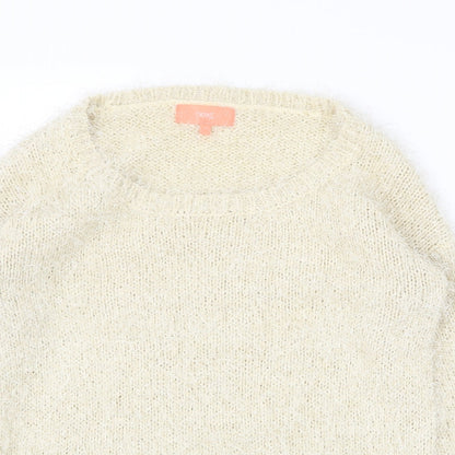 Next Womens Beige Scoop Neck Polyester Pullover Jumper Size S