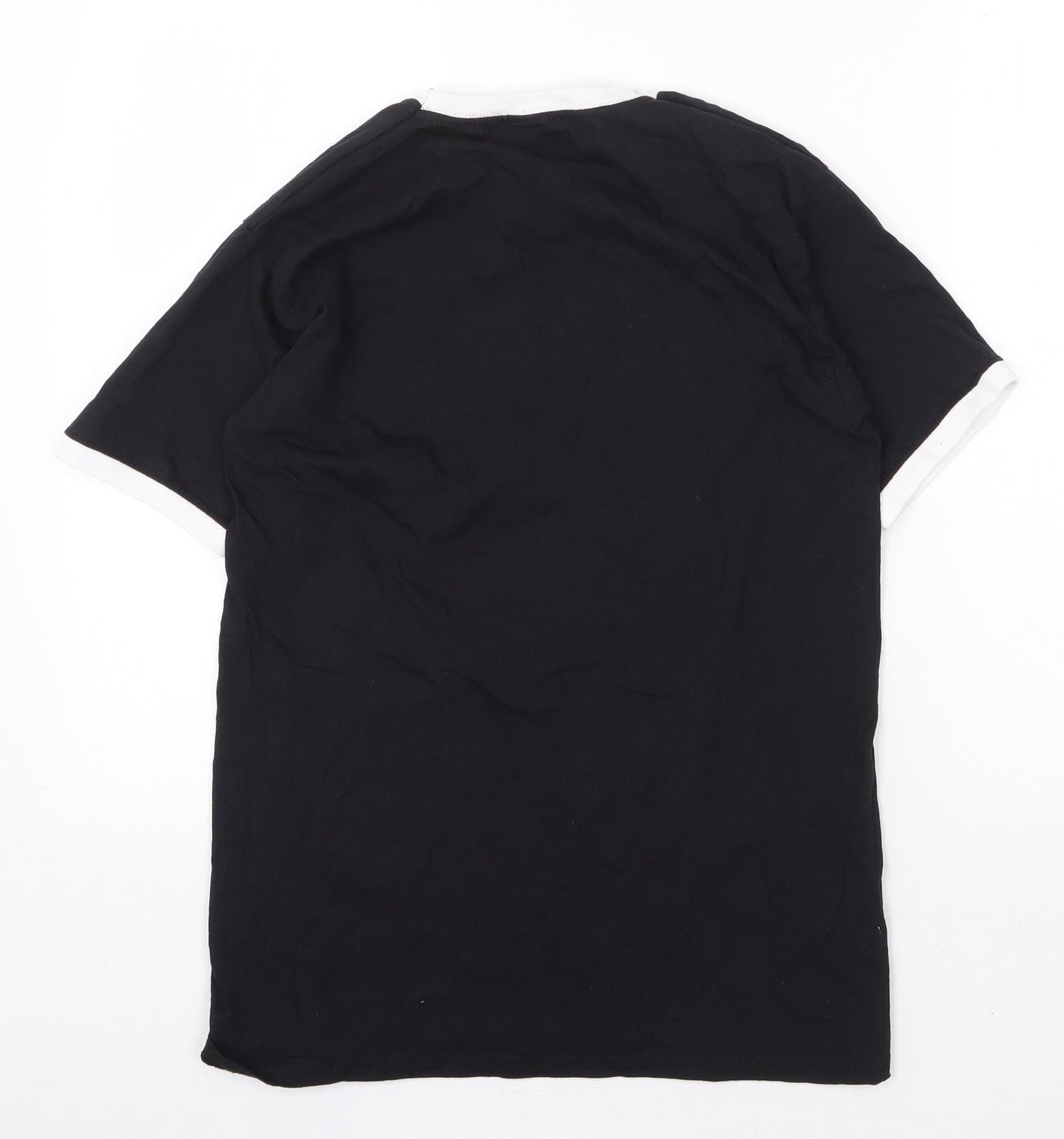 Fruit of the Loom Womens Black 100% Cotton Basic T-Shirt Size M Round Neck