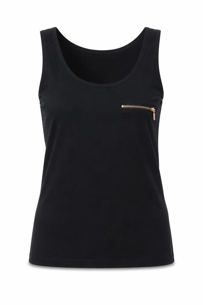 Warehouse Definitive Womens Black Viscose Basic Tank Size 8 Round Neck