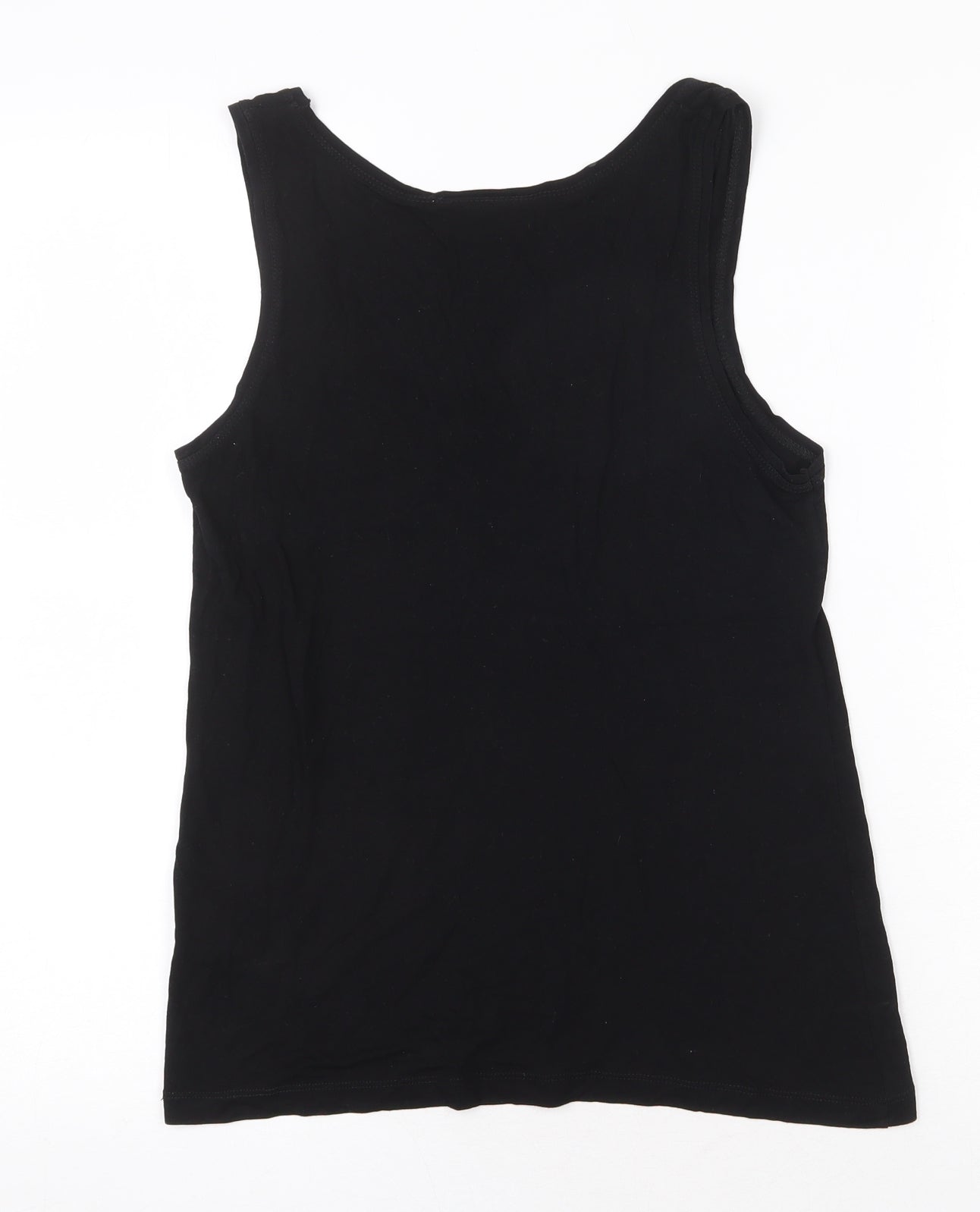 Warehouse Definitive Womens Black Viscose Basic Tank Size 8 Round Neck