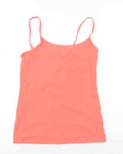 Marks & Spencer Womens Pink Cotton Basic Tank Size 10 Round Neck