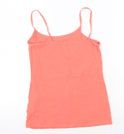 Marks & Spencer Womens Pink Cotton Basic Tank Size 10 Round Neck
