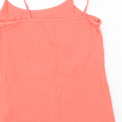 Marks & Spencer Womens Pink Cotton Basic Tank Size 10 Round Neck