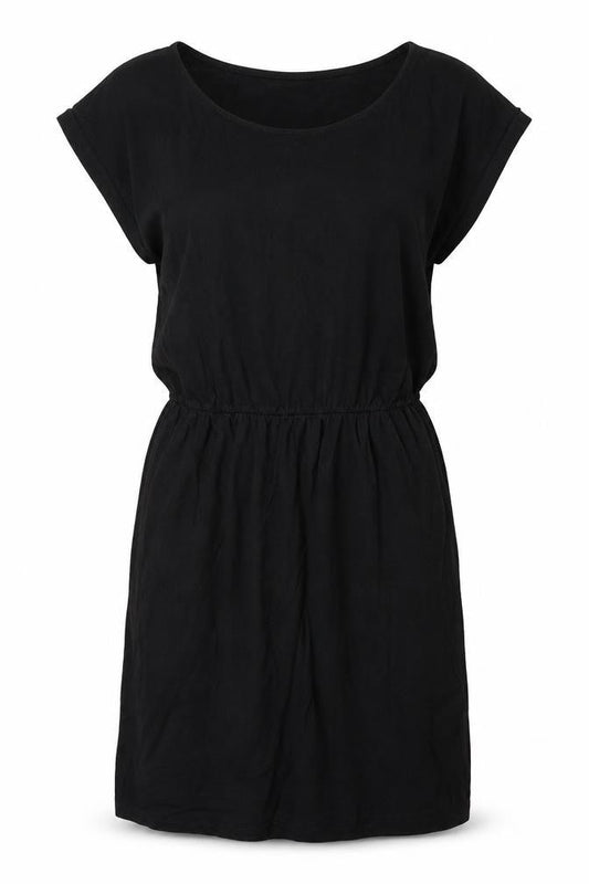 H&M Womens Black Cotton T-Shirt Dress Size S Round Neck Pullover