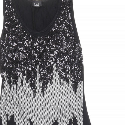 CMD Womens Black Viscose Basic Tank Size S Scoop Neck