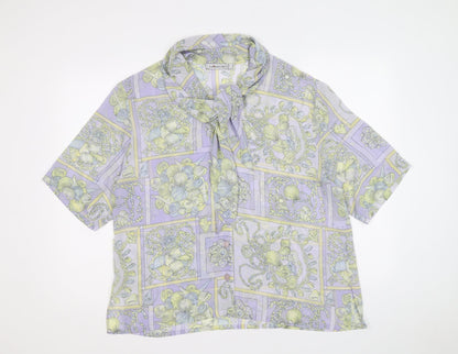 Hardob Womens Multicoloured Geometric Polyester Basic Blouse Size 16 V-Neck