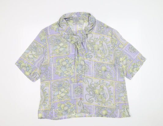 Hardob Womens Multicoloured Geometric Polyester Basic Blouse Size 16 V-Neck