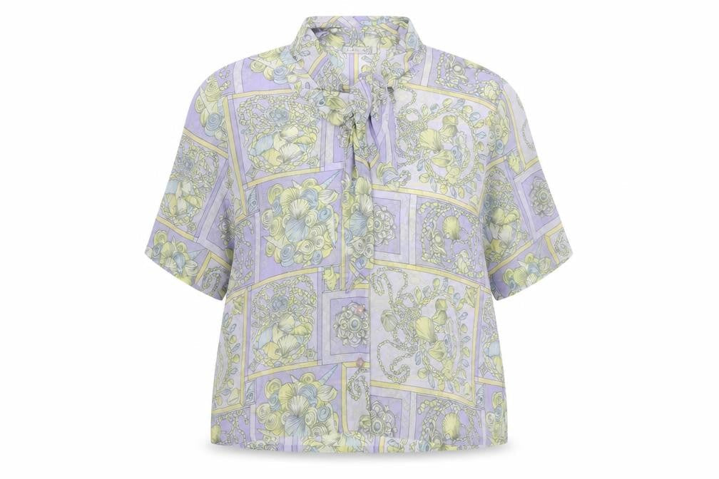 Hardob Womens Multicoloured Geometric Polyester Basic Blouse Size 16 V-Neck