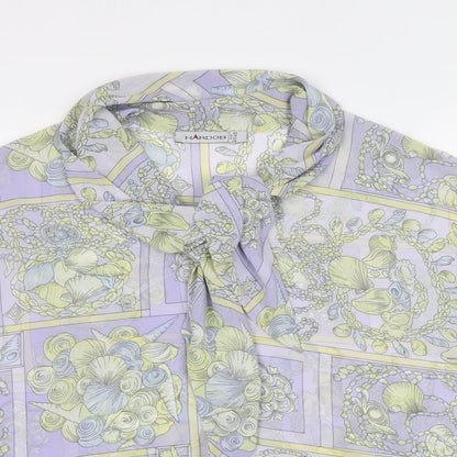 Hardob Womens Multicoloured Geometric Polyester Basic Blouse Size 16 V-Neck