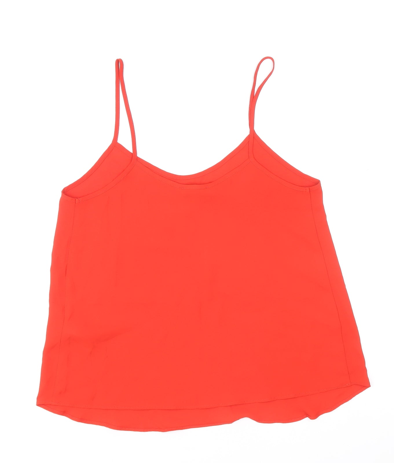 Topshop Womens Red Polyester Basic Tank Size 8 V-Neck