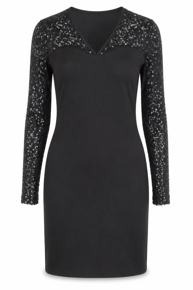 Lipsy Womens Black Polyester A-Line Size 10 V-Neck Pullover