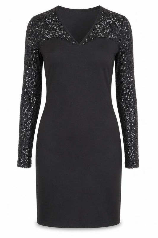 Lipsy Womens Black Polyester A-Line Size 10 V-Neck Pullover