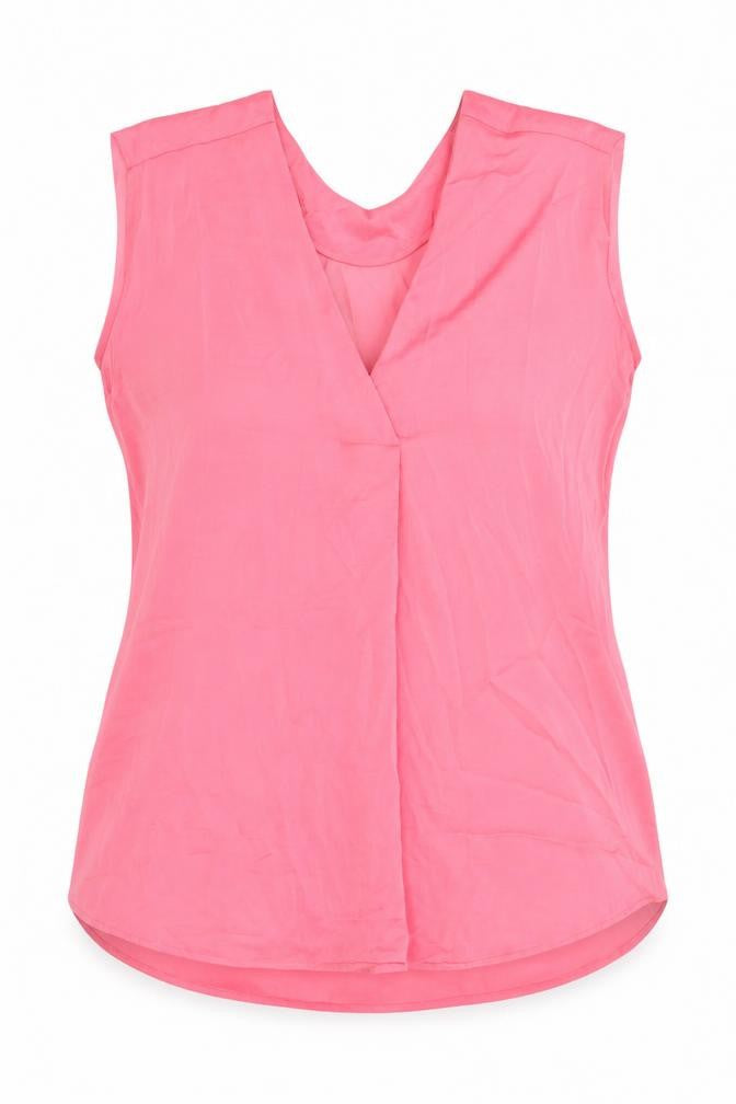 Marks & Spencer Womens Pink Polyester Basic Tank Size 10 V-Neck