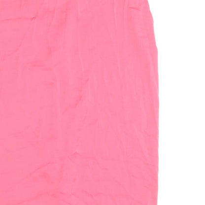 Marks & Spencer Womens Pink Polyester Basic Tank Size 10 V-Neck