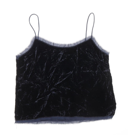 H&M Womens Black Viscose Basic Tank Size 12 Round Neck