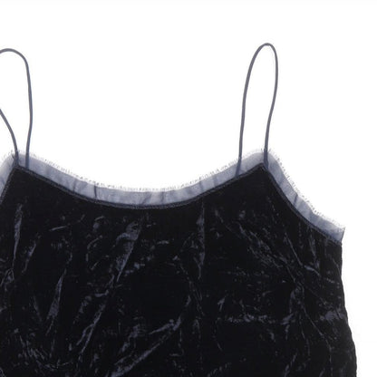 H&M Womens Black Viscose Basic Tank Size 12 Round Neck