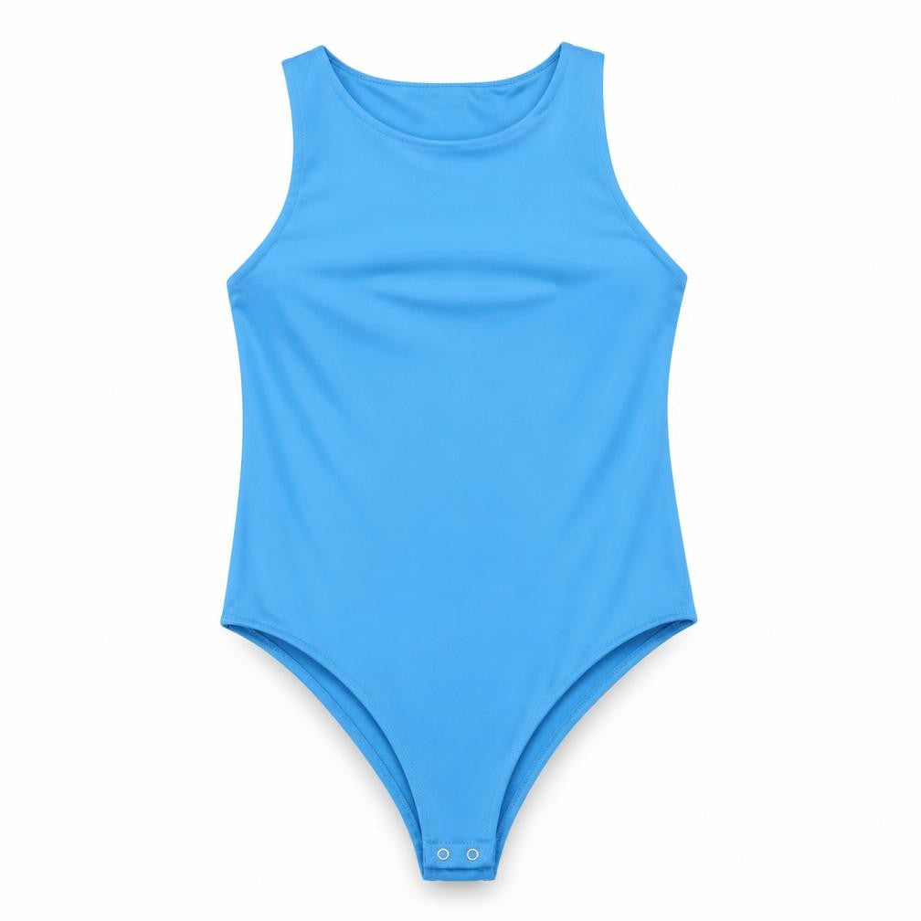 Dunnes Stores Womens Blue Polyester Bodysuit One-Piece Size S Snap